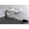 Kingston Brass 36 Carrara Marble Console Sink with Acrylic Legs, Marble WhitePolished Chrome LMS36MASQ1 - alternate 3